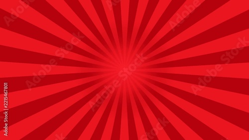 Red sunburst background with radial rays