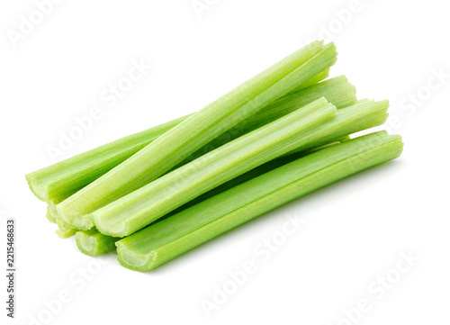 celery sticks isolated on white background