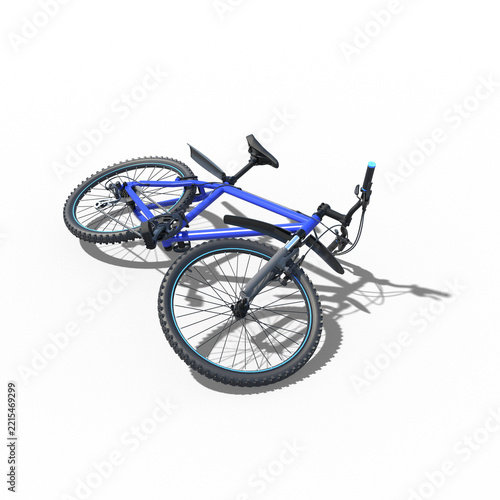 自転車 マウンテンバイクMTB CGレンダリング画像 半透明影付き 透過png	