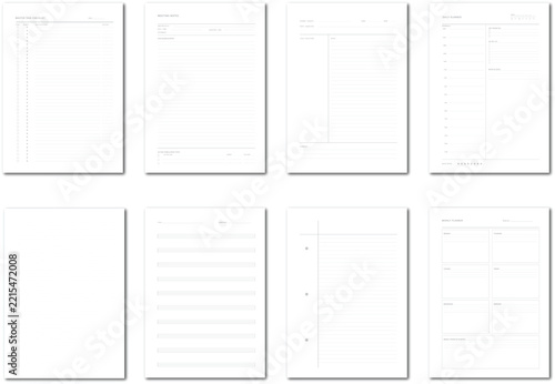 printable planner template collection with checklist notes schedule meeting and weekly organizer pages