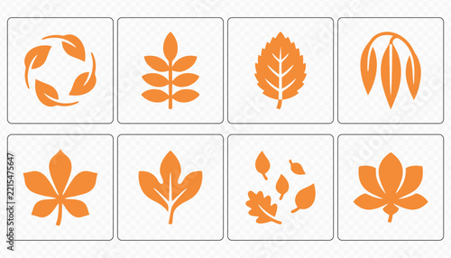 Autumn Foliage and Seasonal Nature Vector Icons