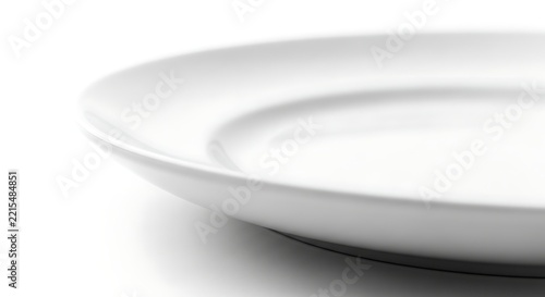 White ceramic plate on clean surface.