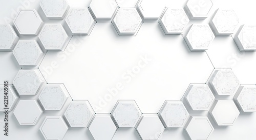 White Hexagonal Pattern Background Texture.
