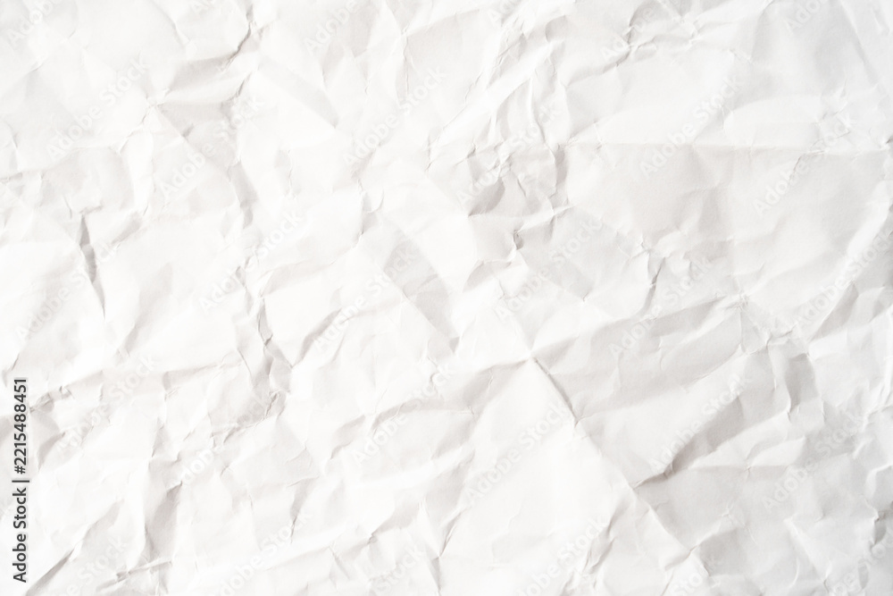 Fototapeta premium Grunge wrinkled white color paper textured background with copy space. Use for decoration or layer
