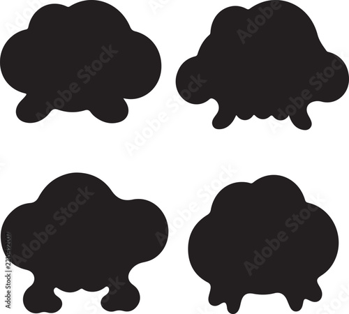 Versatile collection of fluid black vector silhouette shapes, ideal for modern graphic design elements with a transparent backdrop for diverse creative projects