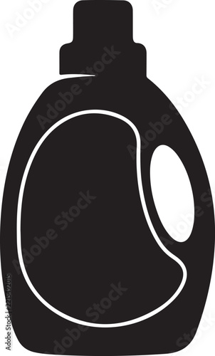 Laundry Detergent Bottle Silhouette Icon - Clean Liquid Soap Container Vector Graphic