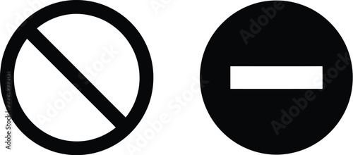 Prohibition icon vector set featuring do not enter symbols