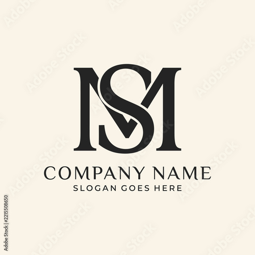 Elegant monogram logo design with intersecting