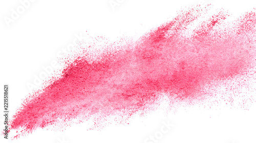 Pink pastel chalk smudge on white background