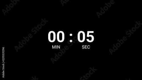 20 second countup timer animation on transparent background. 20 second circle countup timer 1 to 20 second with alpha channel.