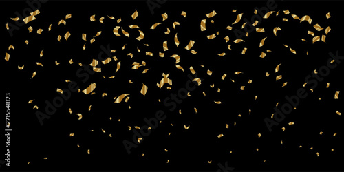Falling Gold Confetti Celebration Background, Festive Party Decoration and Bright Colorful Holiday Anniversary Event Illustration