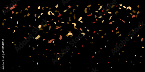 Abstract Golden Confetti Celebration Background, Colorful Festive Carnival Design and Happy Birthday Greeting Illustration