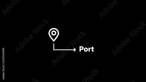 Port Location Right Arrow Animation for Travel and Navigation