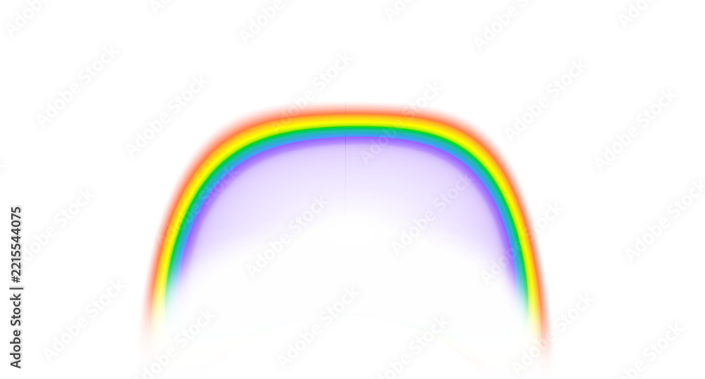 Fototapeta premium Translucent blurred rainbow arc perspective isolated PNG