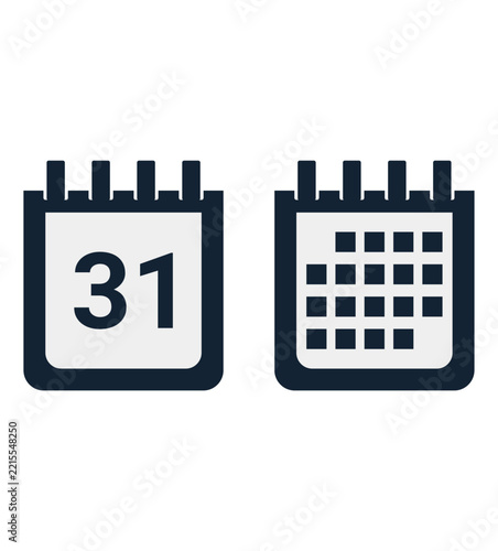 Calendar Vector Icons, Minimalist Agenda and Schedule Symbols