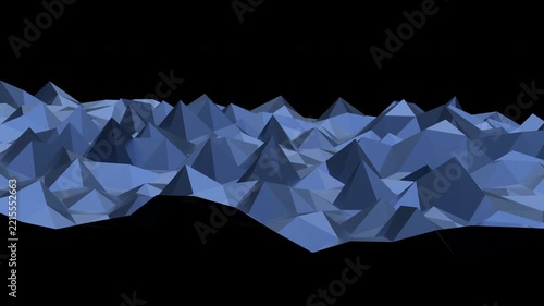Abstract blue geometric mountains futuristic digital landscape