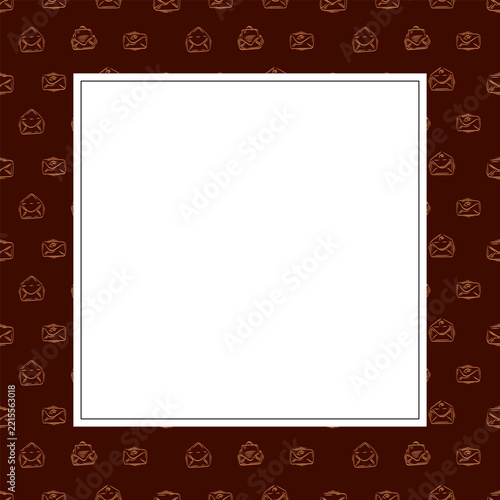 square frame of mail icon in hand drawn style