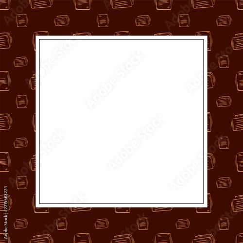 square frame of mail icon in hand drawn style