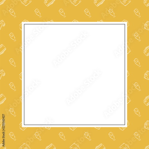 square frame of mail icon in hand drawn style