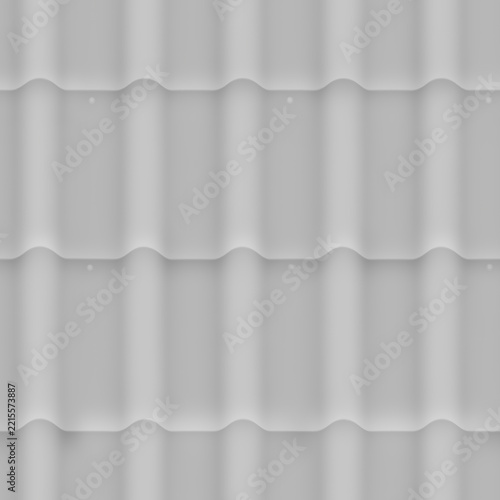 Seamless grayscale mask map of corrugated metal sheet roof tiles and wave profile roofing
