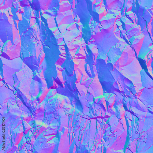 Jagged sharp rock cliff and craggy stone surface seamless normal map texture