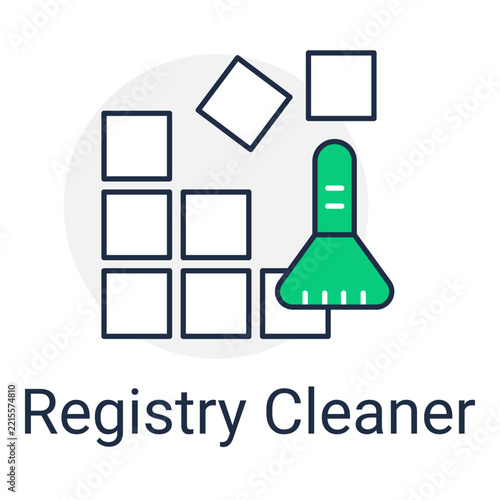 Registry Cleaner and System Optimization Tool Line Color Icon