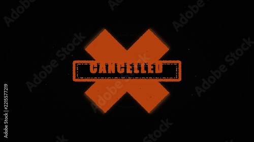 Animated Red Cancelled Stamp Cross Mark Badge Motion Graphic Overlay