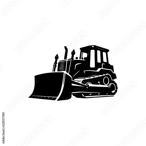 Bulldozer Front View vector.