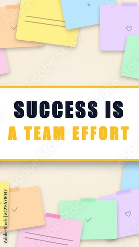 Animated Business Quote Success Is A Team Effort Motion Graphic Overlay