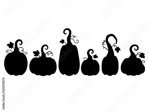 Black silhouette pumpkins for Halloween decorations and designs