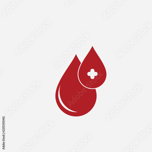 Red Blood Drop Icon Set Vector Illustration for Medical and Healthcare Design