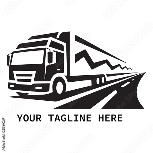 Semi Truck Freight Logistics Cargo Transport Highway Vector Logo