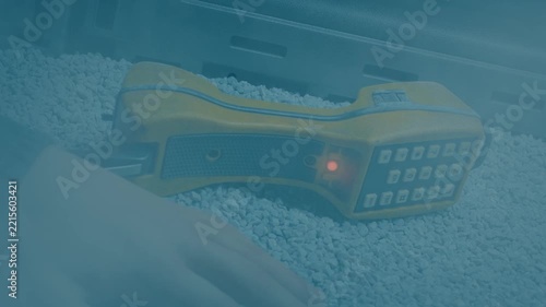 Unconscious Man And Flashing Unit With Thick Dust Swirling
