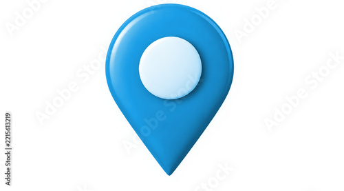 3D Blue Map Pin Location Marker Isolated PNG