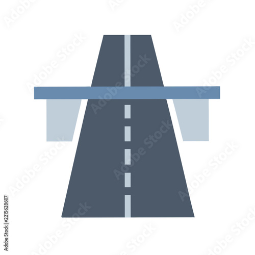 Simple design illustrating a road with bridge overhead view