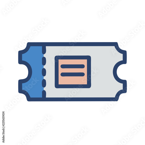 Illustration of a ticket for events admission and entry