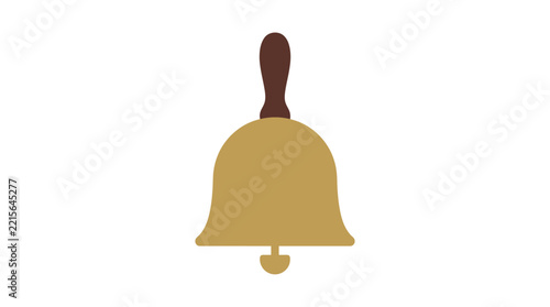 Minimalist Gold Hand Bell Vector Illustration