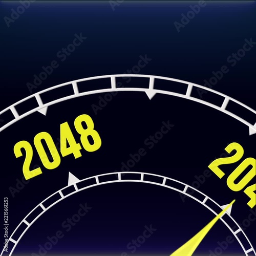 New Year 2049 Clock Countdown Concept Motion Graphics Loop