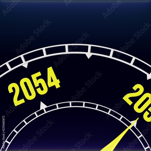 New Year 2055 Clock Countdown Concept Motion Graphics Loop