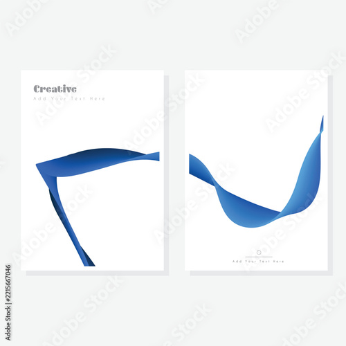Abstract Line Wave Background With Dynamic Blue Flowing Curves, Modern Creative Minimalist Design Template, Elegant Technology Business Presentation And Corporate Graphic