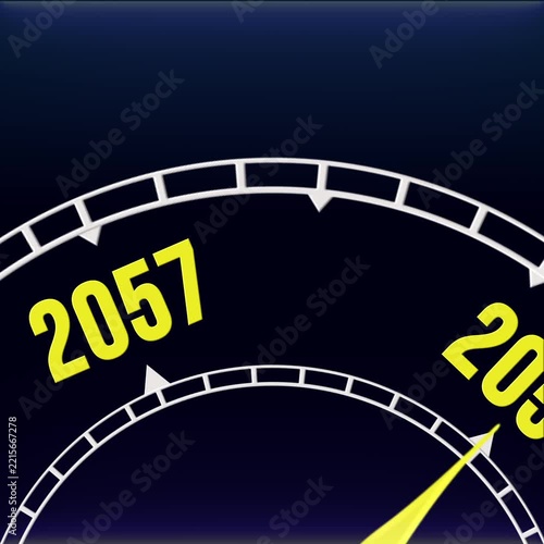 New Year 2058 Clock Countdown Concept Motion Graphics Loop