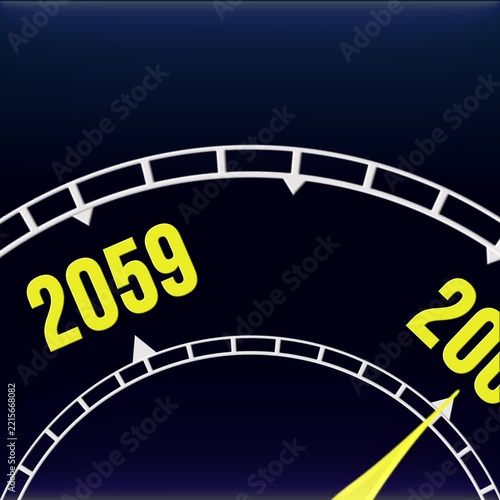 New Year 2060 Clock Countdown Concept Motion Graphics Loop