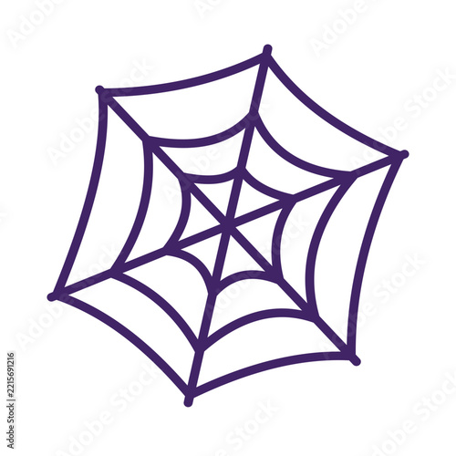 Purple Spider Web Icon Illustration on White Background