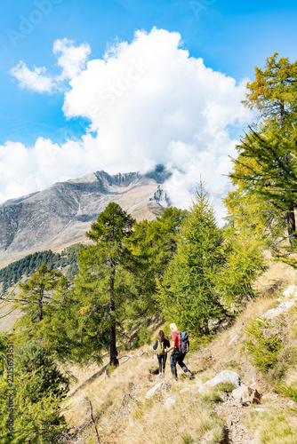 Hiking in the Alps mountains, Italy landscape