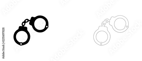 Metal handcuffs vector icon filled and outline, criminal justice and police arrest symbol.