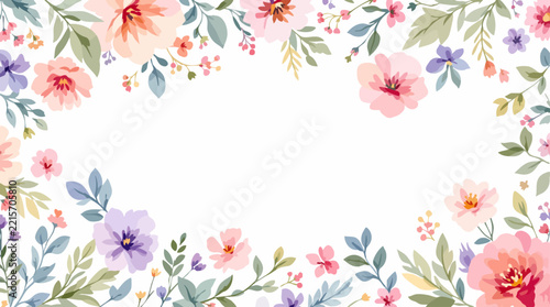 Watercolor vibrant floral collection set isolated on white