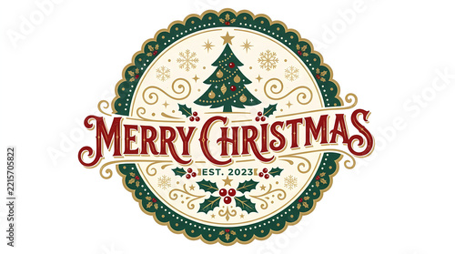Christmas Typography Lettering Holiday Greeting Card Design