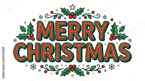 Christmas Typography Lettering Holiday Greeting Card Design