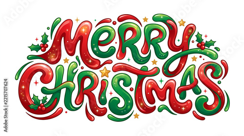 Christmas Typography Lettering Holiday Greeting Card Design