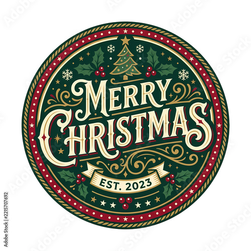Christmas Typography Lettering Holiday Greeting Card Design